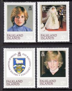 Falkland Islands 348-351 Princess Diana MNH VF