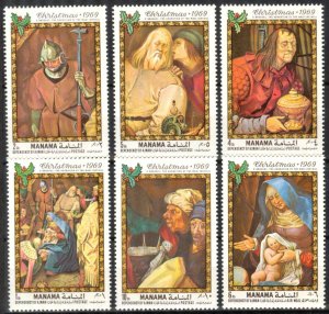 Manama / Ajman 1969 Christmas set of 6 MNH