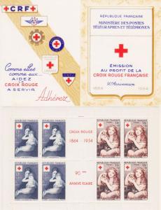 FRANKREICH FRANCE [1954] MiNr 1032-33 Markenheft ( **/mnh ) Rotes Kreuz