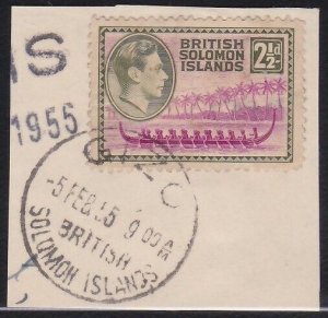 SOLOMON IS 1955 piece GVI 2½d - GIZO cds...................................A4861