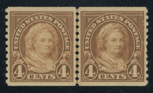 USA 601 - 4 cent Martha Washington joint line pair - XF Mint never hinged