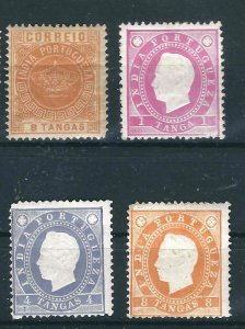 Portuguese India 4 Different (68, 178-180) MH F/VF 1877-86 SCV $86.75