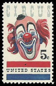 PCBstamps   US #1309 5c American Circus (Clown), MNH, (5)