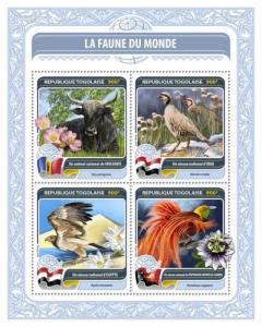 TOGO 2016 SHEET FAUNA OF THE WORLD WILDLIFE tg16405a