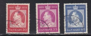 Denmark # 366-368, King Frederik IX,  Used,