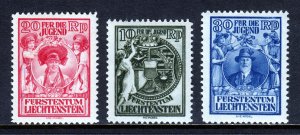 LIECHTENSTEIN — SCOTT B11-B13 — 1932 CHILD WELFARE SET — MH — SCV $57