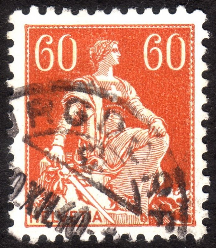 1918, Switzerland 60c, Used, Sc 140