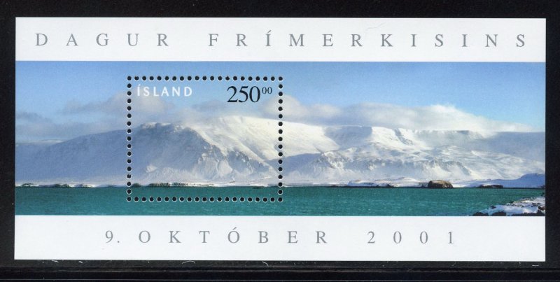 Iceland 951 MNH, Stamp Day Souvenir Sheet from 2001.