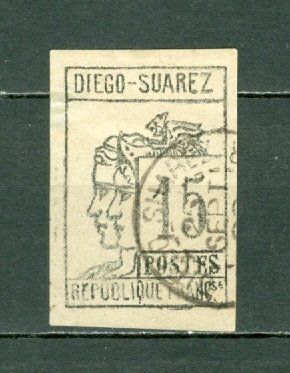 DIAGO-SUAREZ 1890 #8 USED(THIN)...FORGERY?