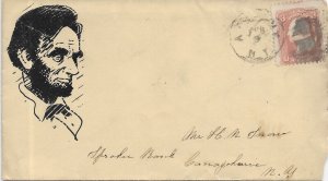 186x Albany to Canajoharie, NY Abraham Lincoln Civil War Patriotic Cover (59918)