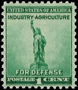 U.S. Scott # 899  1940 1c brt bl grn  Statue of Liberty  mint-nh- vf