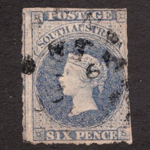 #12  - South Australia - 1858 - 6 Pence - Used - VG/F - superfleas  cv$70