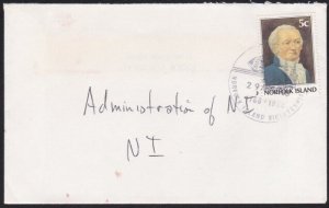 NORFOLK IS 1988 local 5c rate cover - Bicentenary commem pmk...............B1622