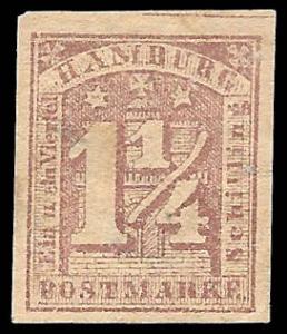 1864 HAMBURG Sc # 9e MHog 4 MARGINS CV$  500 SOUND