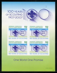 GRENADA GRENADINES  100th ANNIVERSARY OF  SCOUTING IMPERF: SHEET & S/S MINT NH