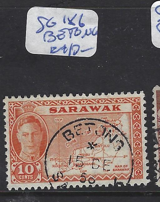 SARAWAK (P1209B) KGVI 10C MAP SG 186 BENTONG SON CDS  VFU