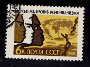 Russia Scott 2580 Used Youth against colonialism stamp  1962
