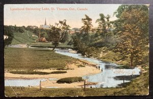 1910 St Thomas Canada Picture Postcard Cover To Rochester England Lynnhurst Lake