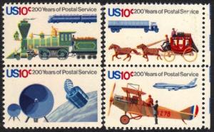 #1572-75, 2/Pr. \Postal Serv. Bi-Centennial\. MNH.  10 cent