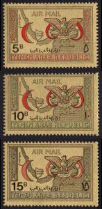 Yemen/YAR Mi #727-729 set/3 mnh - 1968 Red Crescent