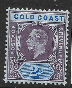 GOLD COAST SG80 1913 2/= PURPLE & BLUE ON BLUE MTD MINT