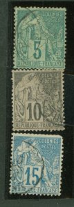 French Colonies (General Issues) #49-51 Used Single