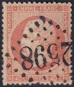 France 1862 Sc 27 used 2658 (Nieul) GC cancel