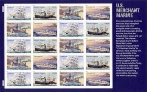 2011 44c U.S. Merchant Marine, Clipper, Sheet of 20 Scott 4548-4551 Mint F/VF NH