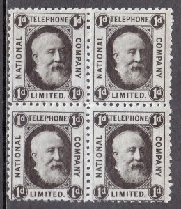 Great Britain - 1884 1d National Telephone Company Limited - Block/4 - MNH