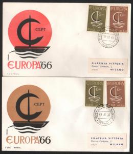 ZG-A252 GREECE - Europa Cept, Fdc 1966 2 Different To Italy Covers