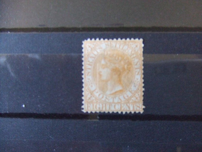 Straits QV 1867 8c orange yellow SG14 mint CV £200