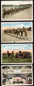 US 1915 MILITARY SEVEN PHOTOCARDS HAND COLORED TROOPS IN TRAINING THREE IN. GUN