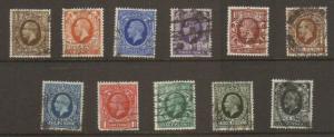 Great Britain #210-220 used