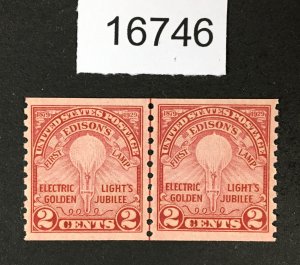 US STAMPS # 656 LINE PAIR MINT OG NH VF/XF POST OFFICE FRESH CHOICE LOT #16746
