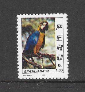 BIRDS - PERU #1053 PARROT MNH