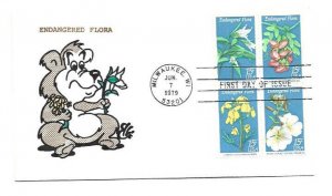1783-86 Endangered Flora, block of 4, Animated by Ellis, FDC