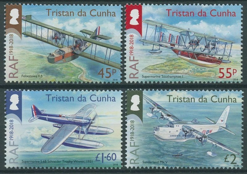 Tristan da Cunha 2018 MNH Aviation Stamps RAF Royal Air Force Supermarine 4v Set