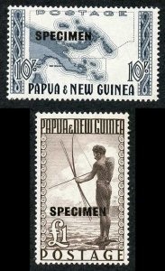 Papua New Guinea SG14s/15s 1952 Specimen Set of 2  M/M  Cat 90 pounds