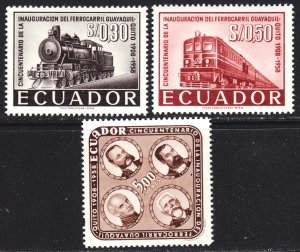 Ecuador Scott 642-44 complete set F to VF mint OG NH.  FREE...