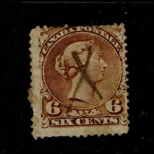 Canada SC# 27a, Used, large bottom tear, large pg remnant, minor toning - S3886