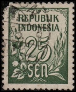 Indonesia 376 - Used - 25s Numeral (1951)