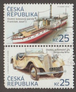 3608   Z4 vintage car and Steamer ship - Se-tenant pair