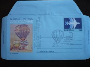 Australia - Aerogramme delivered by Hot Air Balloon.