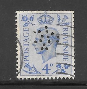 Great Britain #285 Used Single Perfin