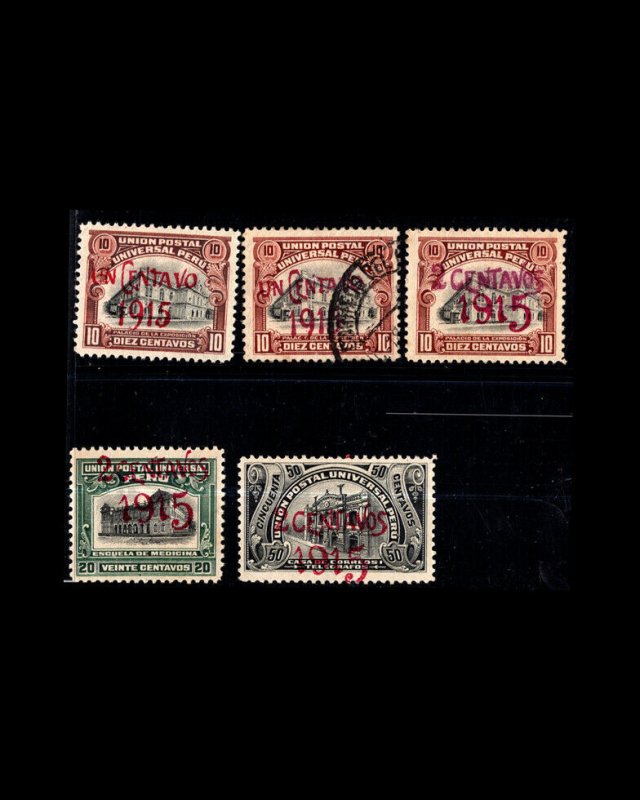 VINTAGE: PERU 1913-15 OG NH POF SCOTT # 186,187-195 $ 248.55 LOT # PER1913V