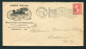 1899 James Walsh Wheelwright & Blacksmith - Savannah, Georgia to Batavia, NY