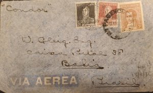 MI) 1935, ARGENTINA, VIA CONDOR, FROM BUENOS AIRES TO BAHIA - BRAZIL, AIR MAIL,