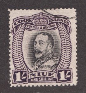 1936 Niue / Cook Islands Sc#66 - 1 Shilling KGV used postage stamp Cv$27.50