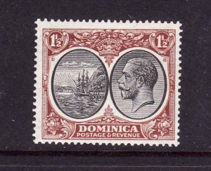 Dominica-Sc#69-Unused never hinged-Ships-KGV-1&1/2p dk brn &