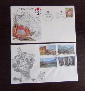 South Africa 1978 1986 FDC x 10 Blood Silver Flowers Parliament Radio Tourism   
